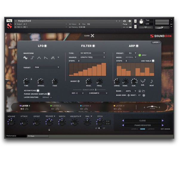Soundiron Harpsichord Baroque keyboard samples for Kontakt