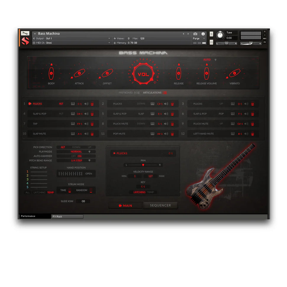 Bass Instrument Ink Machine Soundiron Bass Machina - Kiesel Virtual Bass for Metal - NKS Kontakt Player