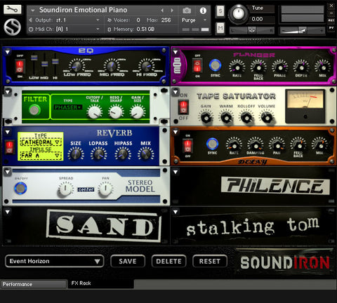 FX Panel with powerful and configurable controls for every effect.