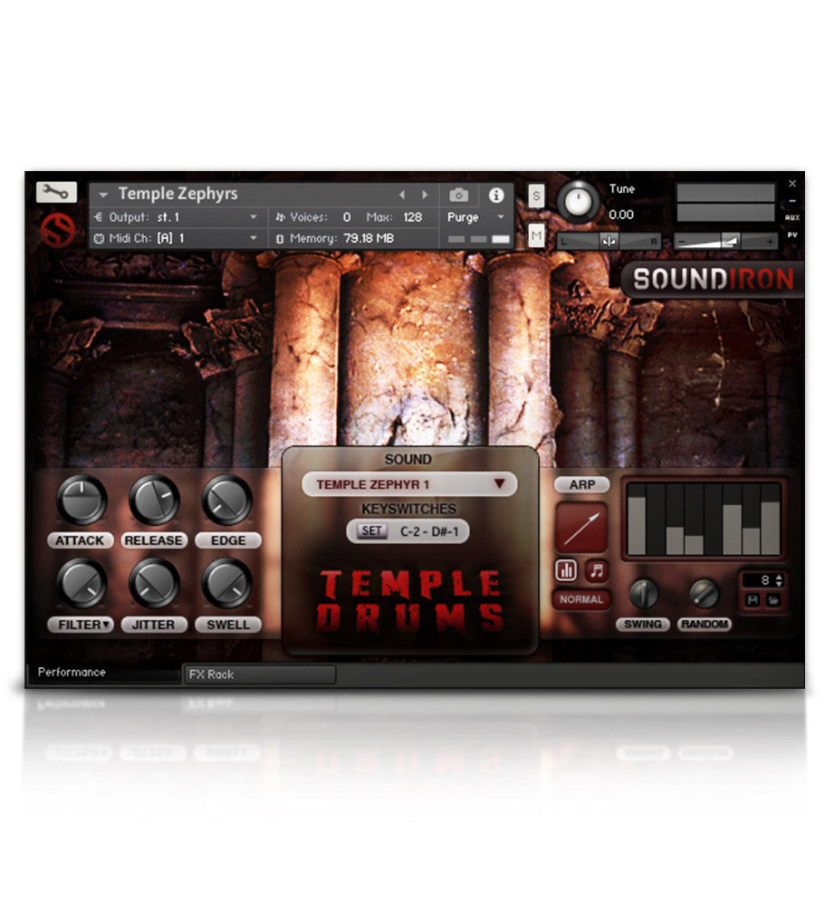 Temple Drums - Percussion - virtual instrument sample library for Kontakt by Soundiron