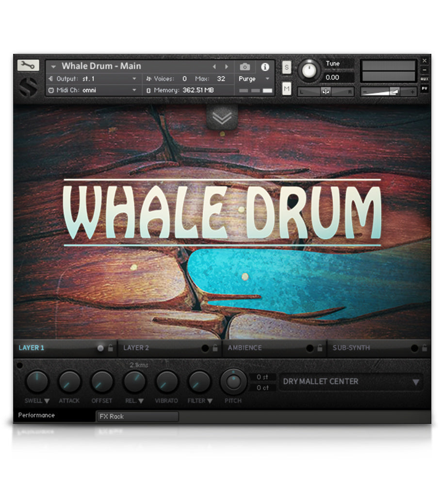 Whale Drum - Tuned Percussion - virtual instrument sample library for Kontakt by Soundiron